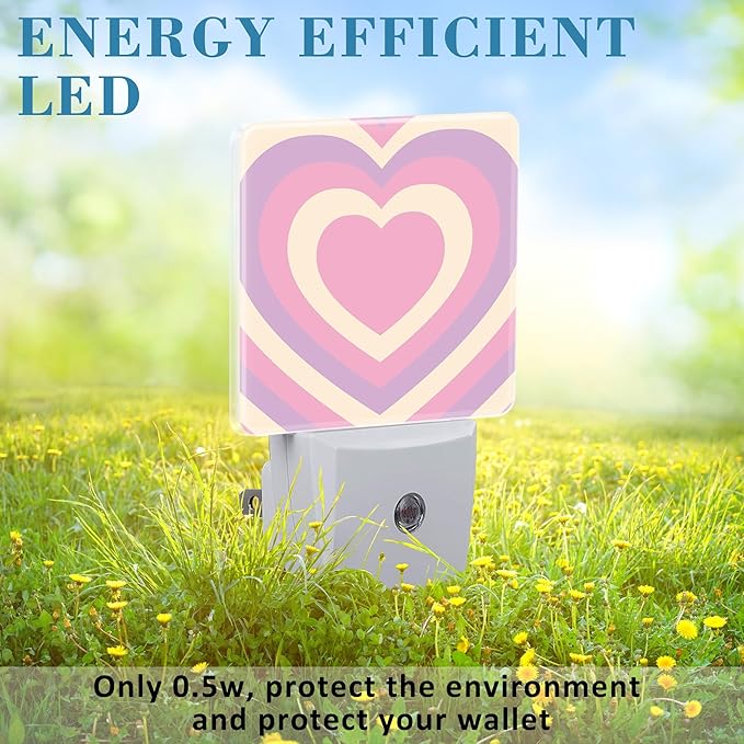 Pink Love Swirl Night Light for Kids, LED Night Light Plug into Wall - Image 6