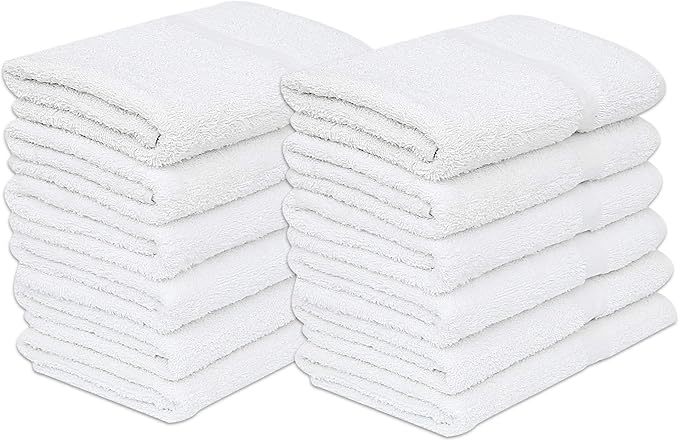 GOLD TEXTILES 48 White Economy Bath Towels Bulk Cotton Blend by GOLDTEXTILES