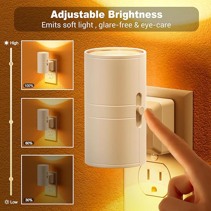 Amber Night Lights Plug into Wall, Dimmable Night Light Plug in, Modern Night - Image 2