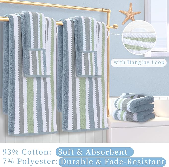 Waffle Hand Towels, Durable Striped Hand Towel - Image 4