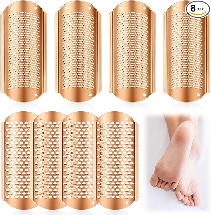 Moxweyeni 8 Pack Rose Gold Foot File Callus Remover Replacement Blades Metal by Moxweyeni