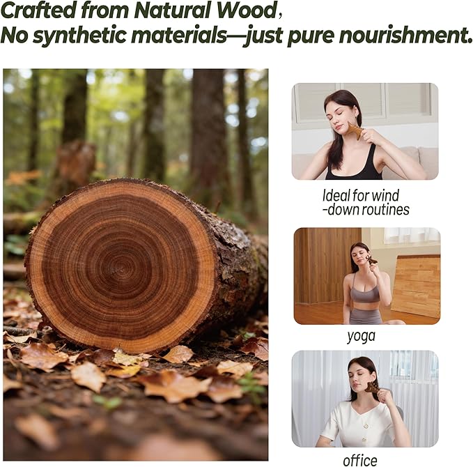 Mother’s Day Gift for Mom, Relaxation Gifts Set, Wooden Gua Sha Tool Set – Face - Image 8