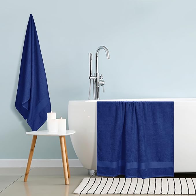 GLAMBURG Premium Cotton Oversized 2 Pack Bath Sheet 35x70-100% Pure Cotton - Image 4