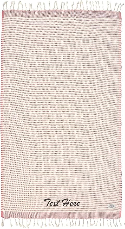 Personalized Embroidered Beach Towel | Throw Blanket, Easy Carry, Sand Free by LA%60HAMMAMFINELIVING