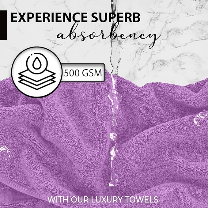 KAHAF COLLECTION 100% Cotton Bath Towels, 24x48 Pack of 6 Towels, Quick Dry - Image 2