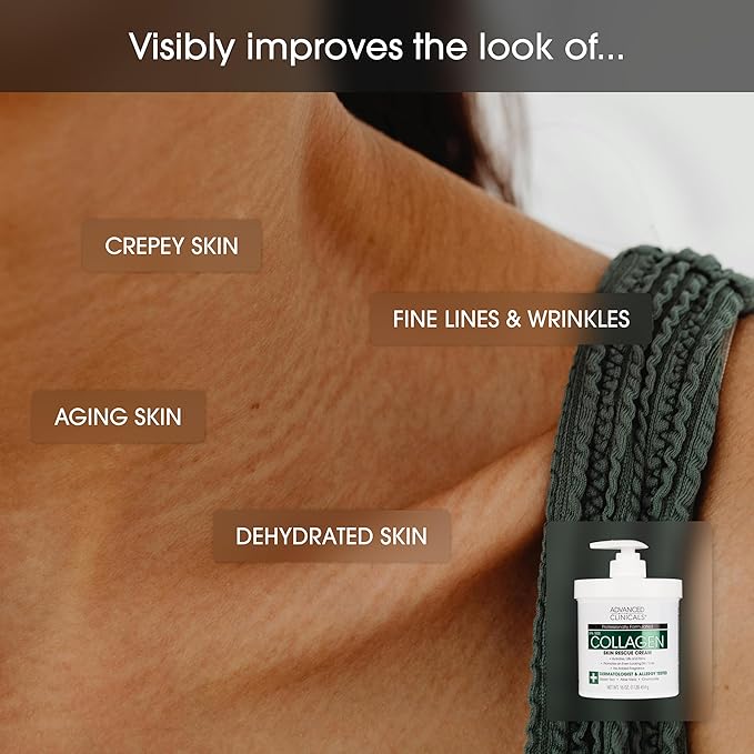 Advanced Clinicals Retinol Body Lotion + Collagen Cream Fragrance Free Face - Image 7
