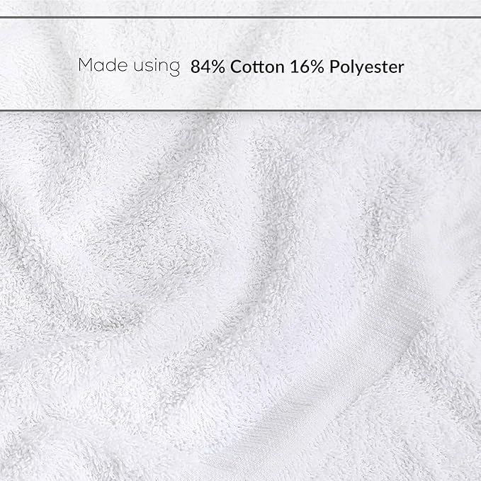 GOLD TEXTILES 12 White Economy Bath Towels Bulk Cotton Blend - Image 4