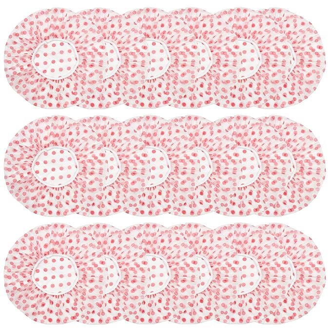 18Pcs Plastic Shower Caps for Women Waterproof Bath Caps Bathing Hair Cap by ZGQHZR
