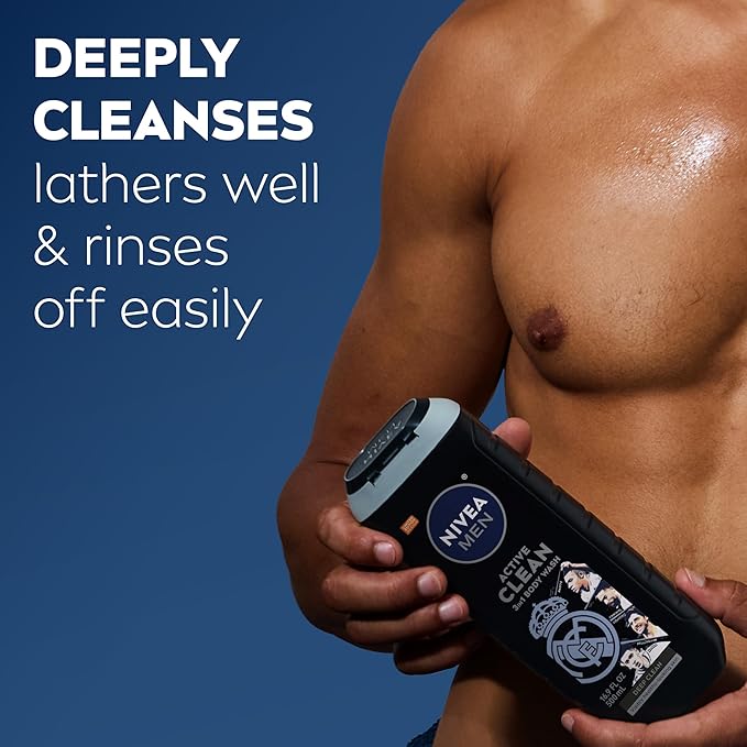 NIVEA MEN Real Madrid Limited Edition Design Active Clean Body Wash - Image 6