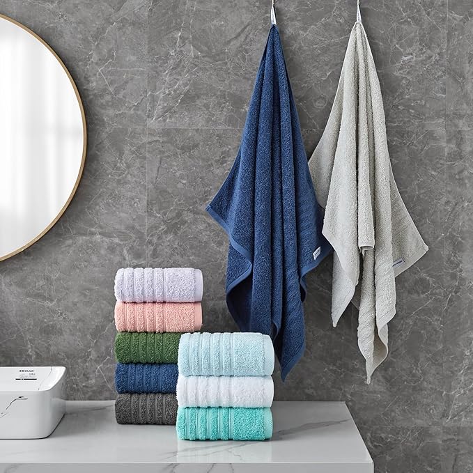 Aibaser Towels - Premium 100% Cotton Bath Towels Set, Lightweight and High - Image 4