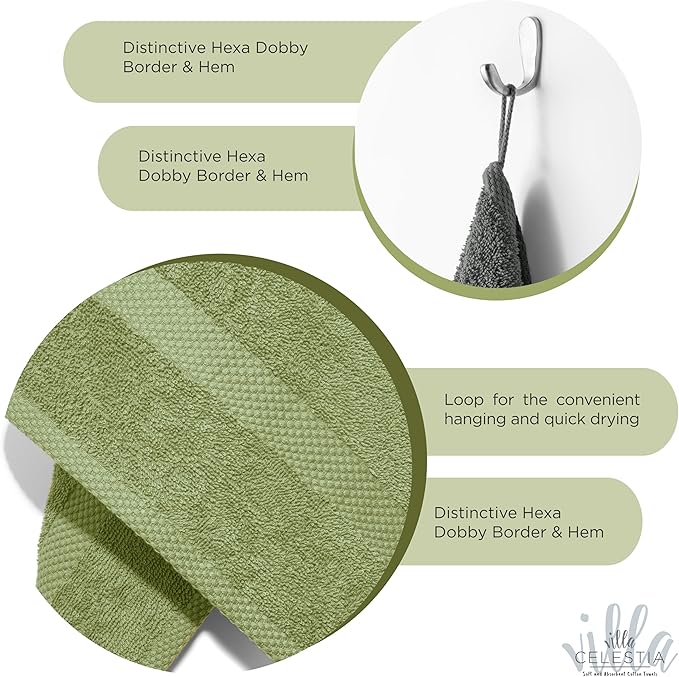 100% Cotton Wash Cloth for face & Body Set of 12, Sustainable, Highly Absorbent - Image 4