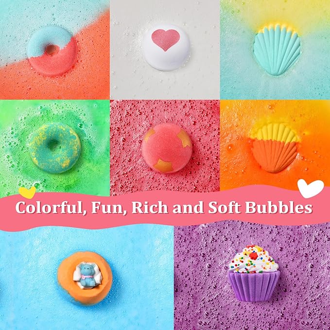 STNTUS INNOVATIONS Bath Bombs, 7 Natural Bath Bomb Gift Set, Bubble Bathbombs - Image 3