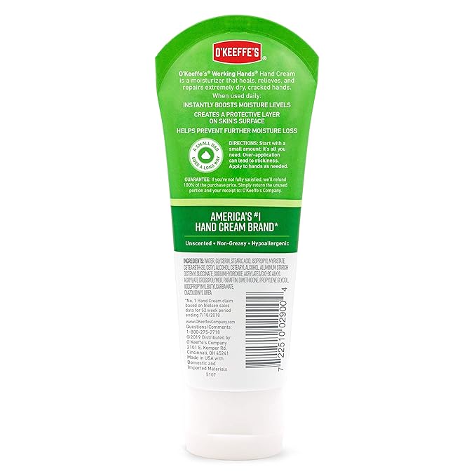 O'Keeffe's K0290004-8 Working Hands Hand Cream Tube, 3 oz - Image 3
