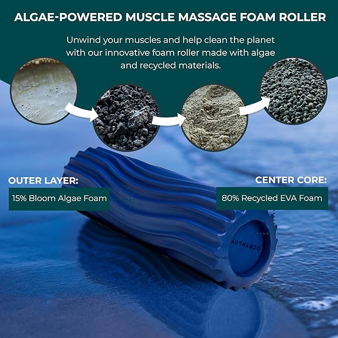 Oceanfoam Ripple Travel Foam Roller Firm Mini Foam Roller - Image 7
