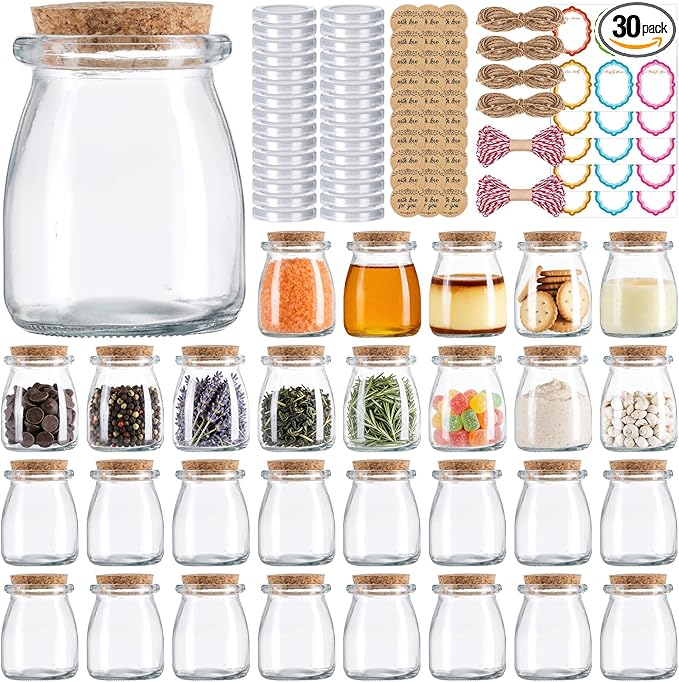 BIGIVACA 30 Pack 7oz Glass Jars by BIGIVACA