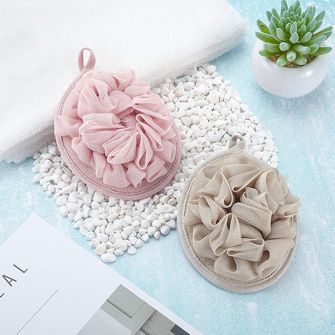Boao 6 Pcs Bath Shower Pouf Sponge Mesh Pouf Shower Ball Exfoliating Body - Image 2