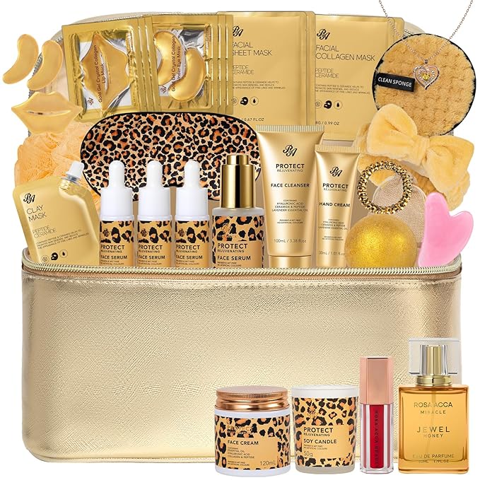33 Pcs Mother's Day Gift, Honey & Almond Skin Care Gift Set, Spa Bath & Body by RAROSAACCA