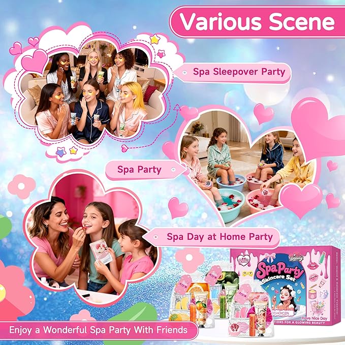 Spa Party Supplies for Women, Hand Cream, Lip Balm, Under Eye Patches, Lip Mask - Image 3