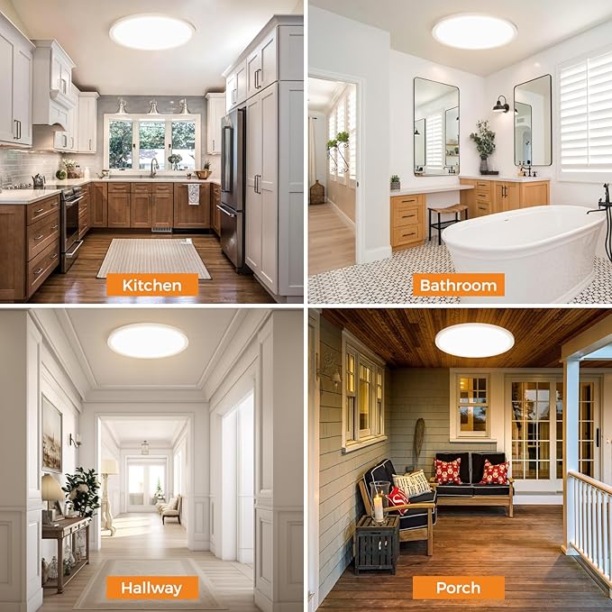 8PACK LED Flush Mount Ceiling Light Fixture, 3000K-4000K-6500K & 150W - Image 6