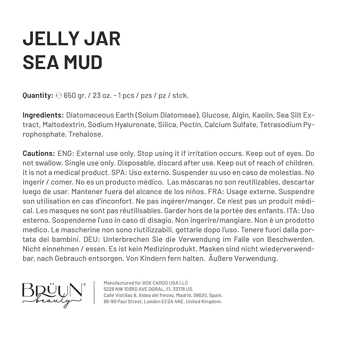 BRÜUN Jelly Mask Jar Sea Mud Peel-Off Face Care Rubber Mask | 23 fl oz Skin - Image 7