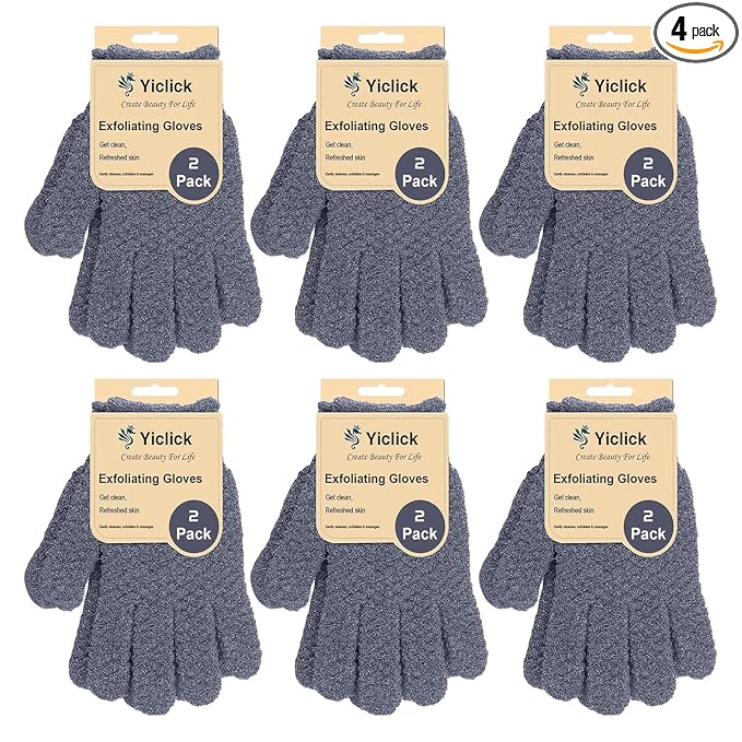 Yiclick Heavy Exfoliating Gloves, Exfoliating Body Scrubber by YiclickCreateBeautyforLife