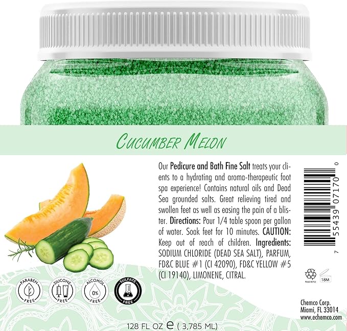 SPA REDI - Detox Foot Soak Pedicure and Bath Fine Salt, Cucumber and Melon - Image 8