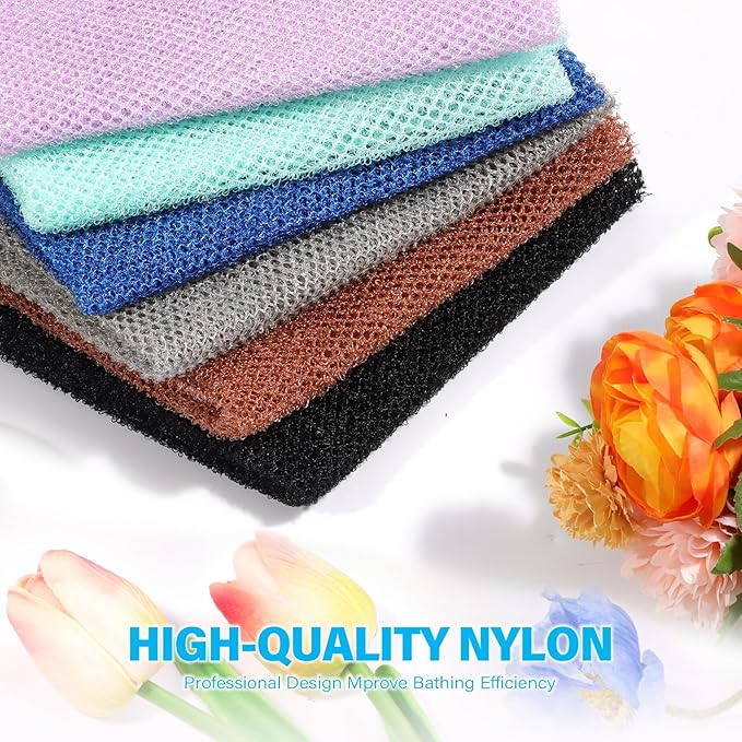 UJFQBH 6 Pieces African Bath Sponge African Net Long Net Bath Sponge - Image 4