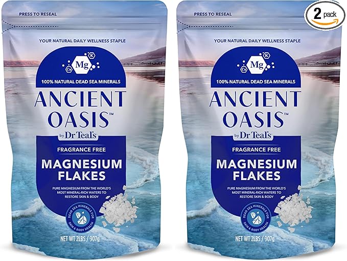 Ancient Oasis by Dr Teal's Magnesium Flakes, Fragrance Free, 2 lbs by DrTeals
