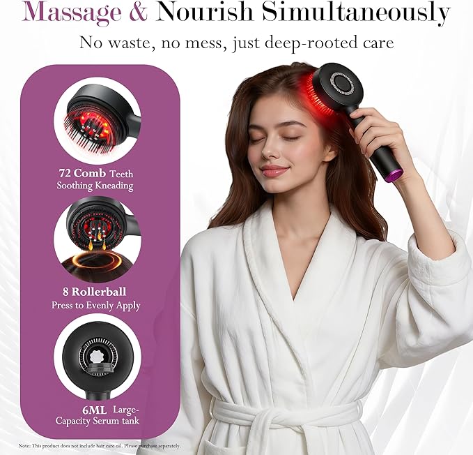 3-in-1 Rechargeable Scalp Massager Hair Growth Oil Applicator, Gentle - Image 5