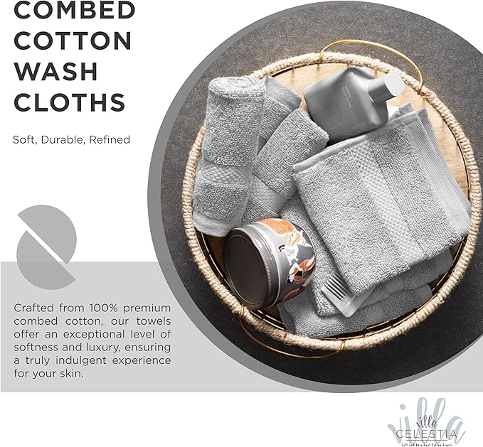 100% Cotton Wash Cloth for face & Body Set of 6, Sustainable, Highly Absorbent - Image 2