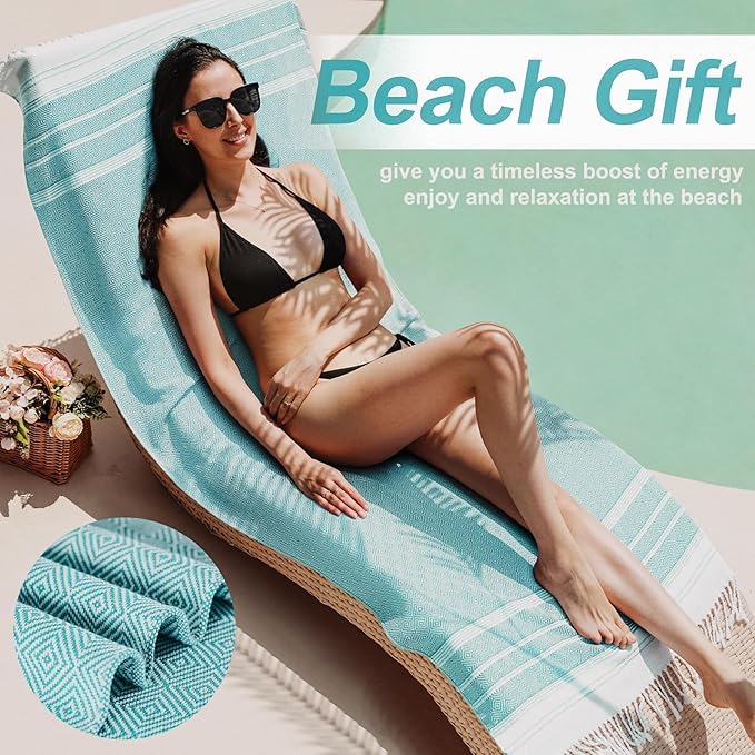 Genovega 6 Packs Oversized Turkish Beach Towels Set Bulk 74"x38" Extra Large - Image 2