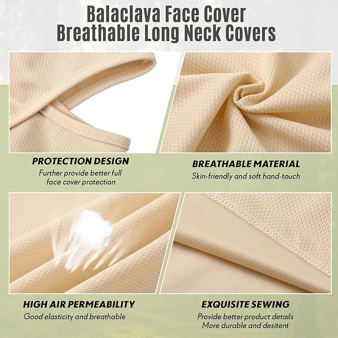 SATINIOR 3 Piece Balaclava Face Cover Sun Protection Neck Cover Summer - Image 5