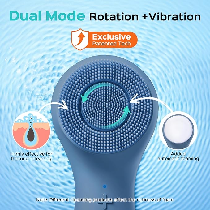 COSLUS FBS03 Face Scrubber Facial Cleansing Brush: 2 in 1 Spin and Vibration - Image 2