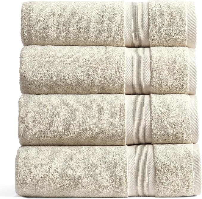 Springtree Home Luxury Viscose from Bamboo Bath Towel Set of 4 | 35% Viscose by SpringtreeHome