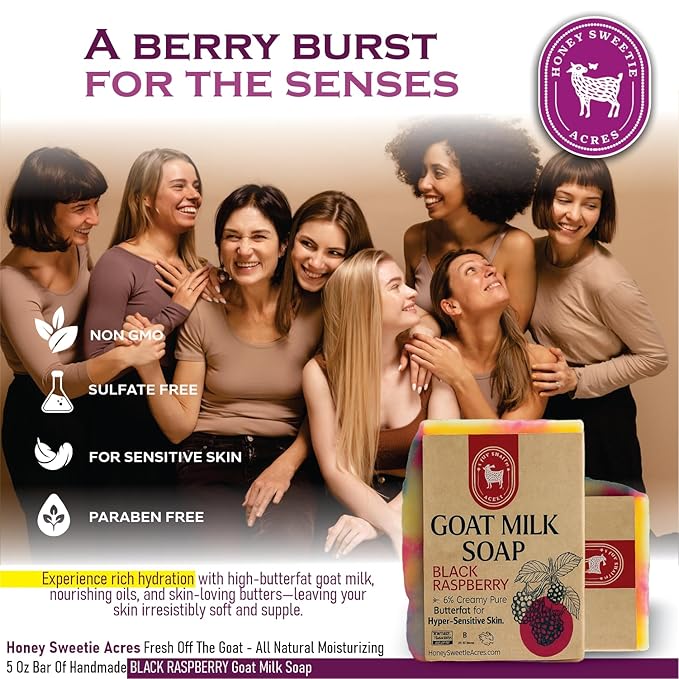 Honey Sweetie Acres Black Raspberry Goat Milk Soap - Image 7