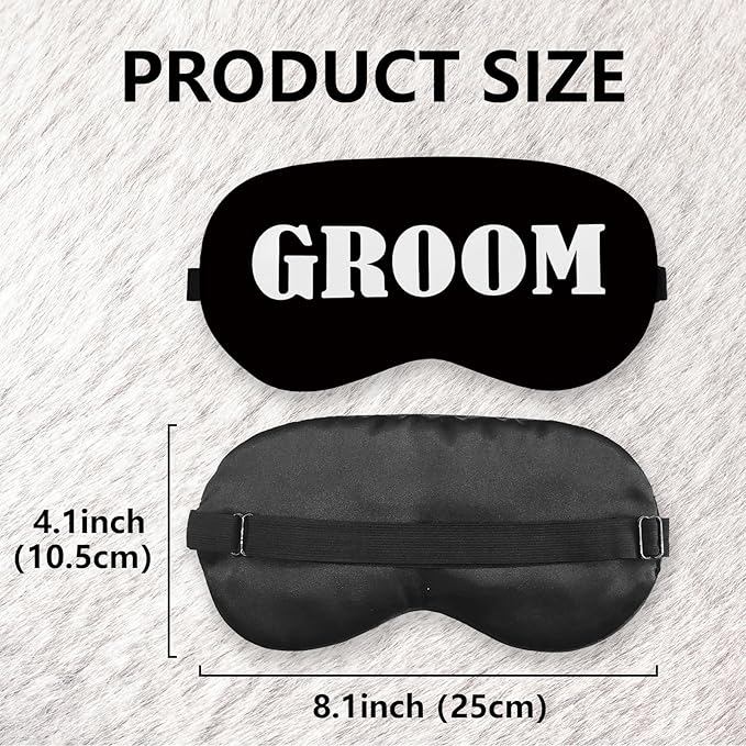 Groom Silk Eye Mask for Sleeping, Groom Black Eye Mask, Bachelorette Gifts - Image 7