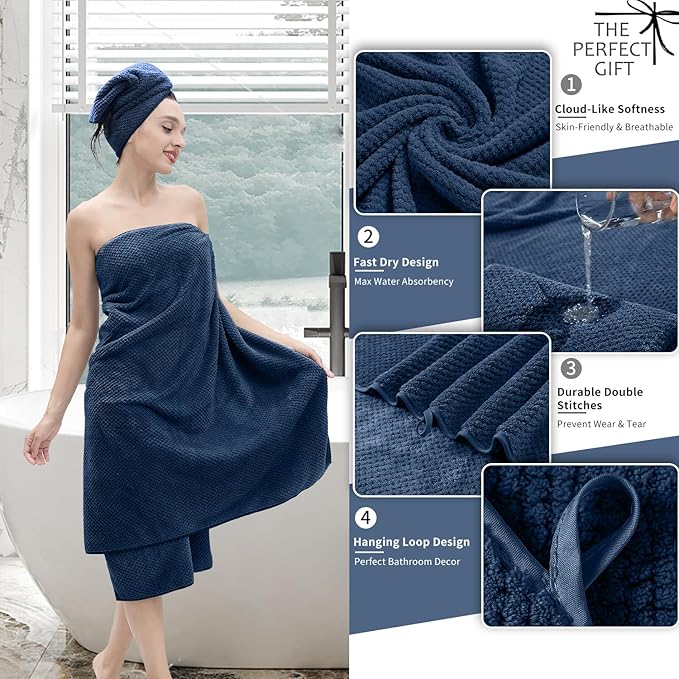 Hand Towels Set 2 Pack-16“x31”, Ultra Soft Microfibers Bathroom Towel Set - Image 3