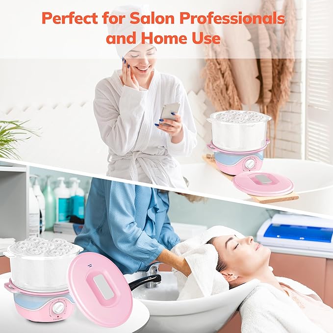 TASALON Pink Hot Towel Steamer for Facials, 5-Min Quick Heating Towel Warmer - Image 6