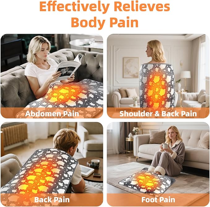 2-in-1 Heating Pads Large for Back Pain 40"x24", Foot Warmers for Feet XXXL - Image 3