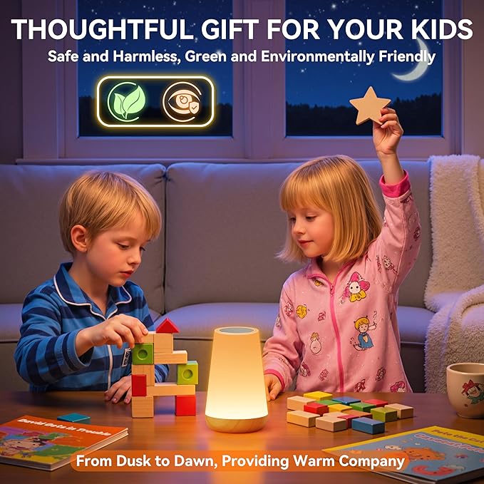 Auxmir LED Night Light Bedside Lamp Touch and Remote Control Dimmable Tabletop - Image 6