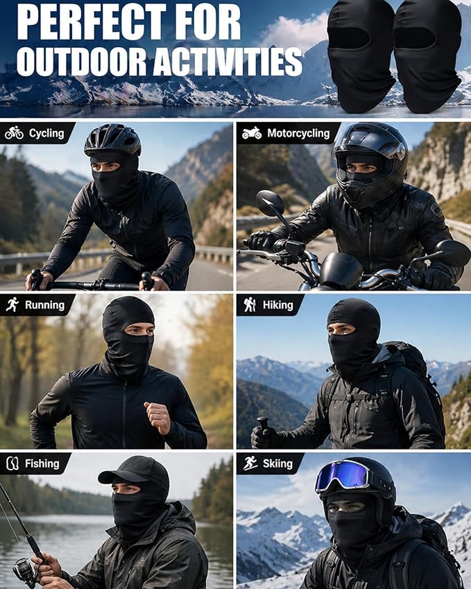 SATINIOR 6 Pcs Ski Mask Cover Balaclava Full Face Mask Summer Face Cover UV - Image 5