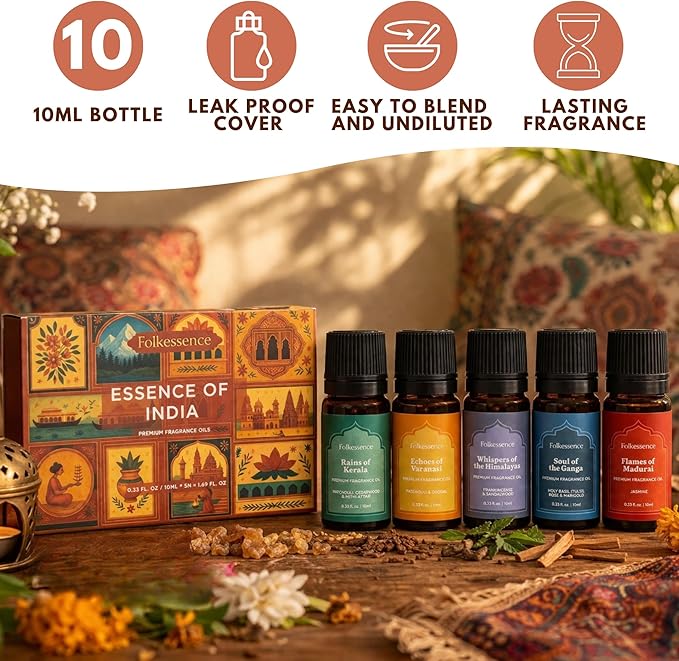 Folkulture Essence of India Essential Oils Set - Image 4