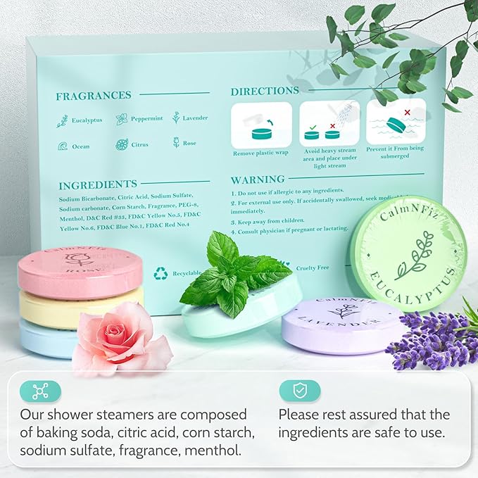 60 Pack Shower Steamers for Women Gift Set, Shower Bath Bombs - Image 3
