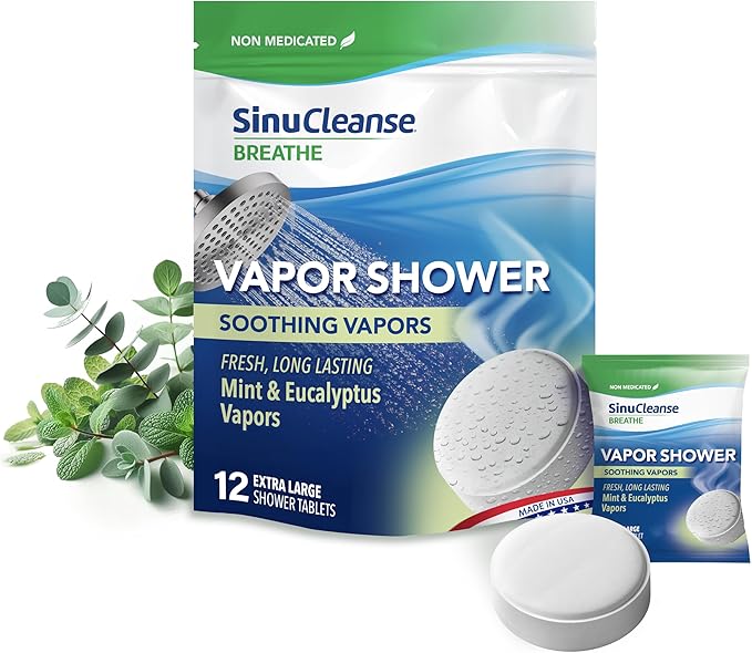 Sinucleanse Vapor Shower Steamers, All Natural Eucalyptus & Mint Aromatherapy by SinuCleanse