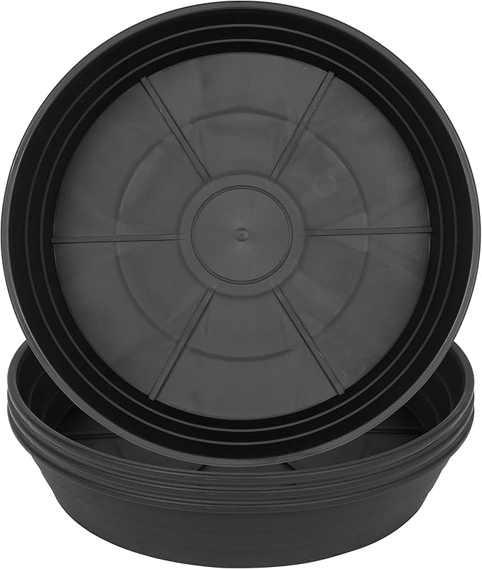 LWALRS 4 Packs 8 Inches Plant Saucer Drip Trays, Round Plastic Plant Pot by LWALRS