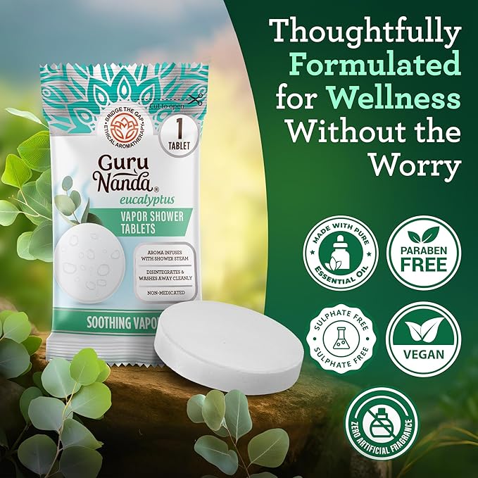 GuruNanda Eucalyptus Vapor Shower Tablets, Clean-Dissolving Aromatherapy Shower - Image 7