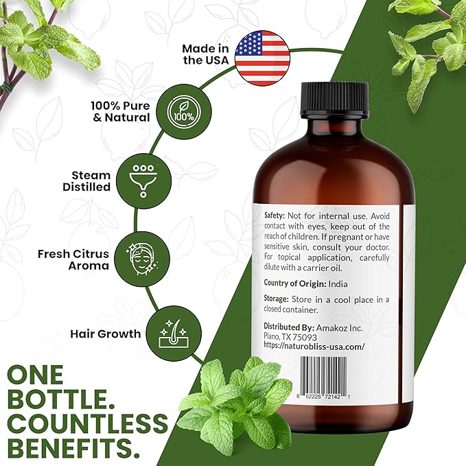 NaturoBliss Peppermint Essential Oil, 100% Pure and Natural Therapeutic Grade - Image 6