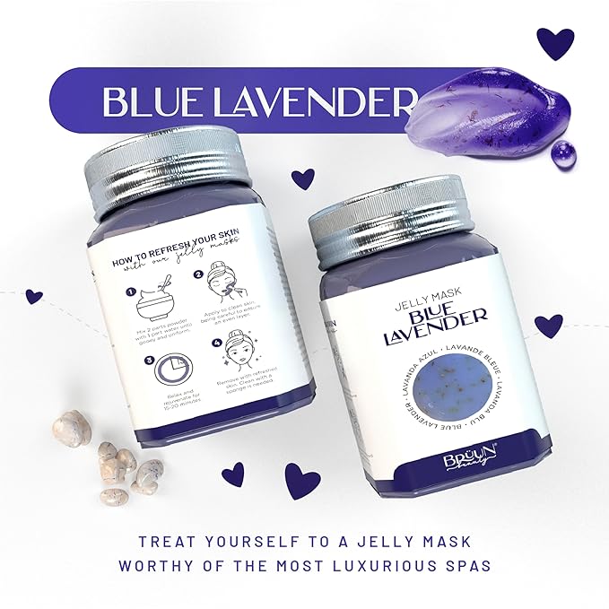 BRÜUN Jelly Mask Jar Blue Lavender Peel-Off Face Care Rubber Mask | 23 fl oz - Image 5