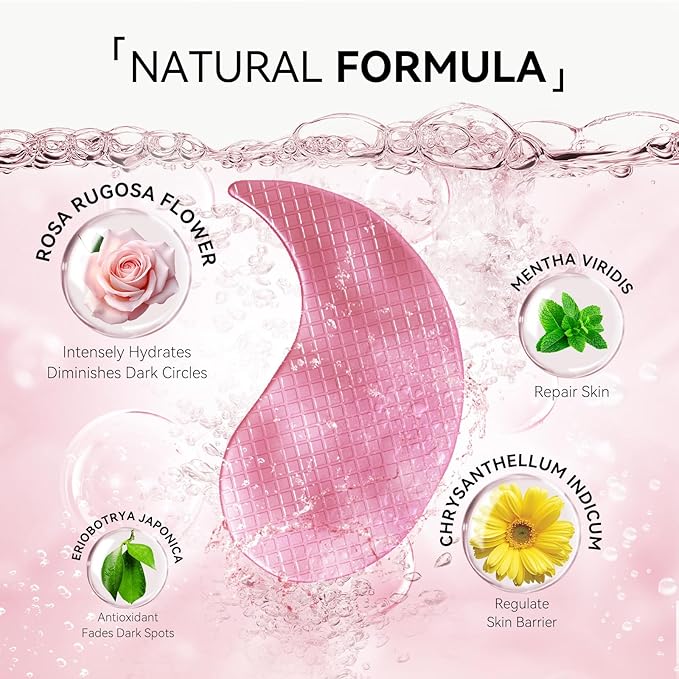 BREYLEE Flamingo Pink Eye Mask–60 Pcs-Puffy Eyes and Dark Circles - Image 3