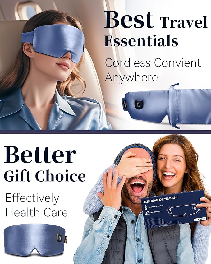 Heat Eye Mask for Dry Eyes Silk: Cordless Heated Pad for Stye Treatment Sinus - Image 7